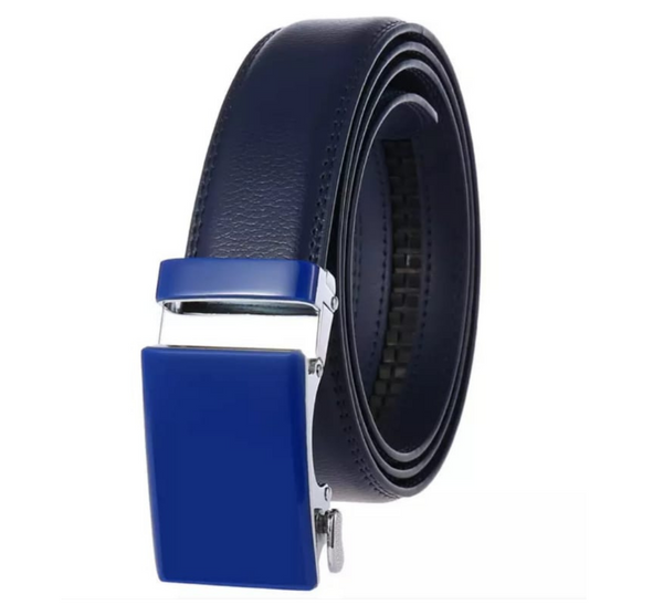 Leather Dress Belt with Automatic Buckle